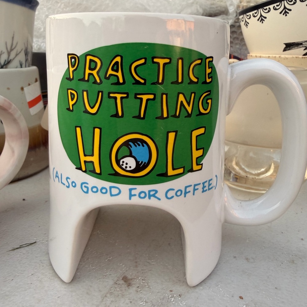 Golf Hallmark Shoebox Practice Putting Hole Good For Coffee Lg Mug Cup Unique
